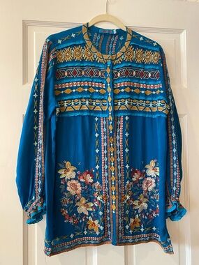 Johnny Was Embroidered Blouse. Sz. M